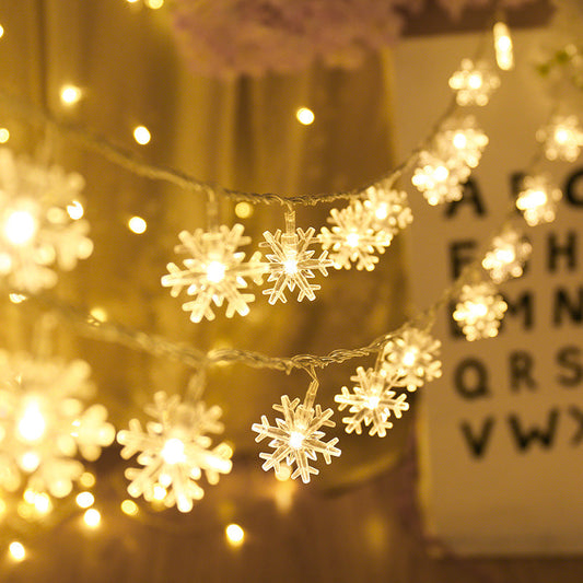 Twinkling LED Snowflake Lights - Festive Christmas Decor