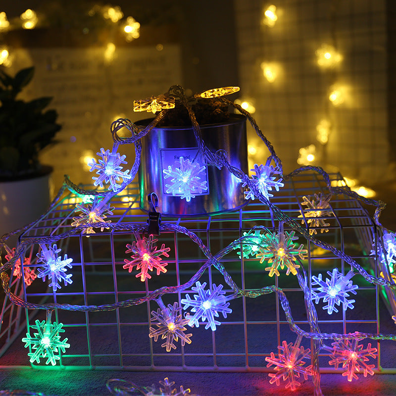 Twinkling LED Snowflake Lights - Festive Christmas Decor