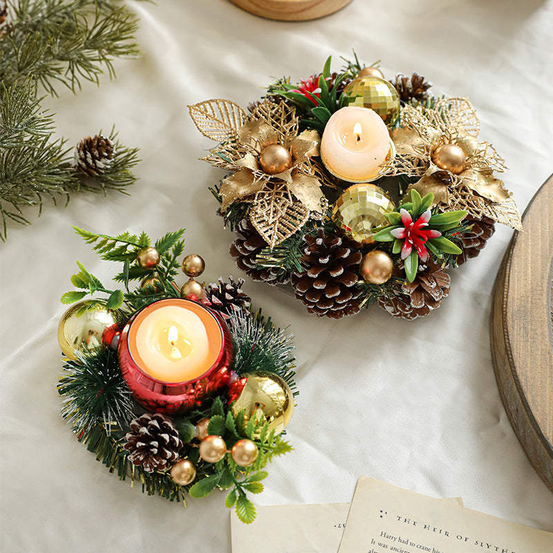 Elegant Christmas Candlestick Wreath - Festive Home Decor