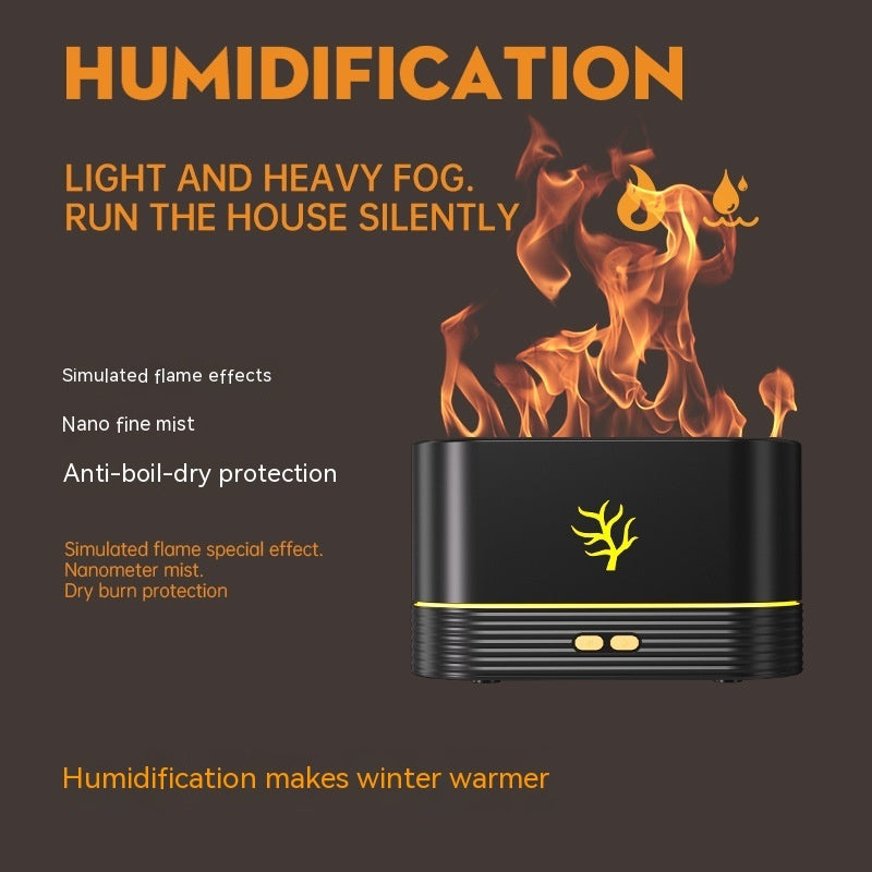 Realistic Flame Aroma Diffuser | Aromatherapy Diffuser with LED Lights | Calm Atmosphere